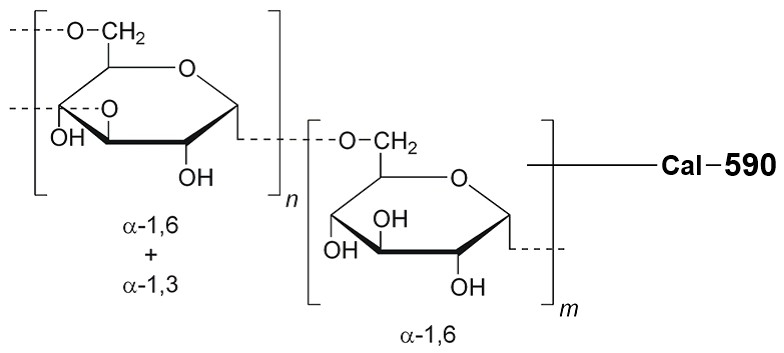 <p>The dextran forms of our calcium indicators show a dramatic reduction in both leakage and compartmentalization compared to the AM ester forms. Among the fluorescent calcium indicator dextran conjugates, Cal-590 dextran conjugates might be a better choice than other red fluorescent dextrtan conjugates due to its higher fluorescence quantum yield and larger fluorescence enhancement by calcium.</p>